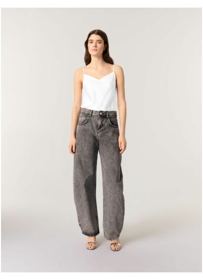 Top en satin de soie et dentelles