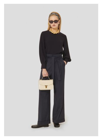 Pantalon Pia-Nuit en Laine Vierge