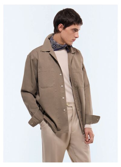Chemise à poches plaquées en coton