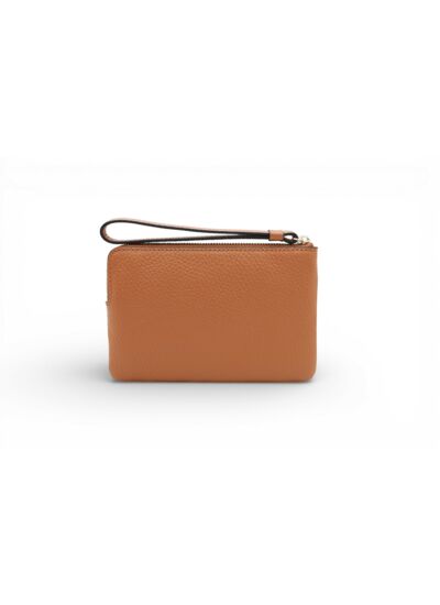 Lettrines de Lancel - Mini Pochette Zippee Avec Dragonne - Camel