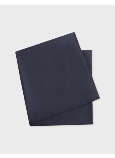 Pochette en twill de soie uni marine