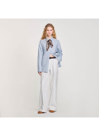 Chemise longue à dos noué