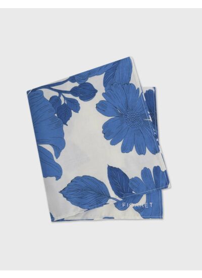 Pochette en voile de coton à motifs bleus