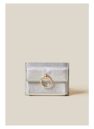 Porte-carte Anouck cuir argenté