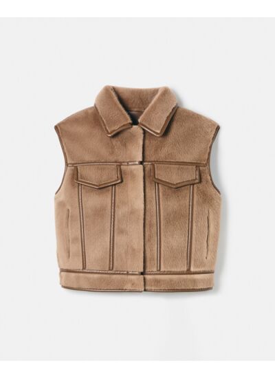 Veste sans manches camel