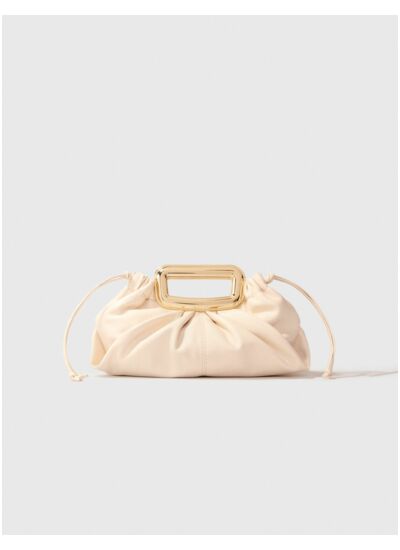 Clutch en cuir et poignée métal