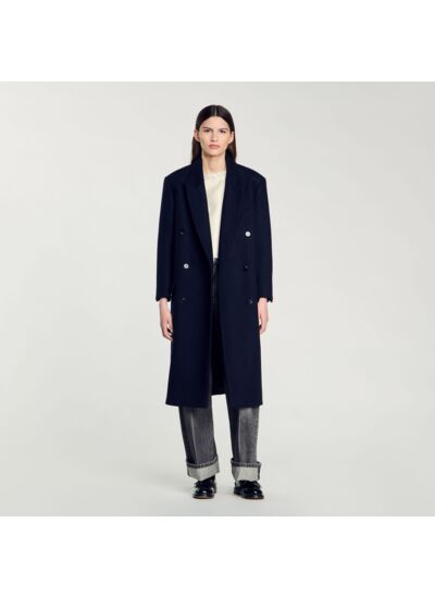 Manteau long en laine mélangée