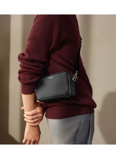 Petite sacoche 2 compartiments Emile en cuir grainé