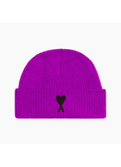 Ami Paris Bonnet Ami de Coeur Noir Violet