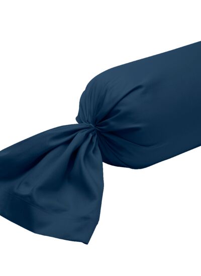 DODO Taie de traversin harmonie satin de coton coloris marine