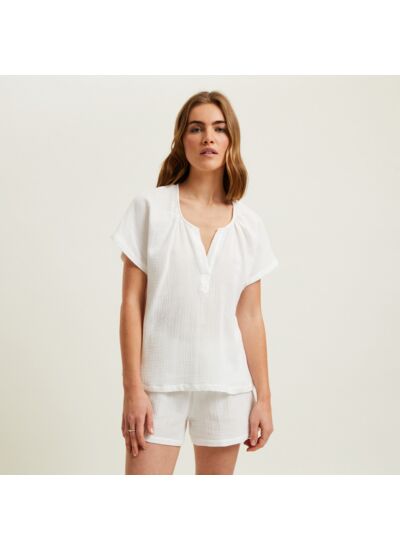 Laurence Tavernier - Pyjama Short en voile de coton, Panarea