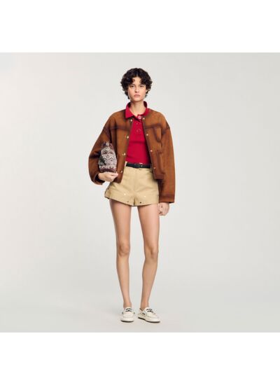 Polo en maille côtelée