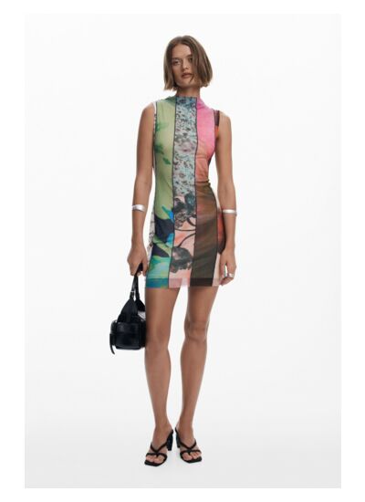 Robe mini à panneaux