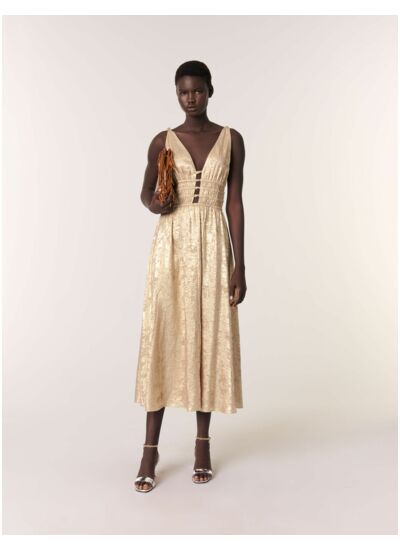 Robe longue métallisée