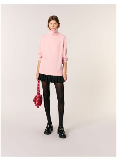 Pull laine et cachemire à col roulé