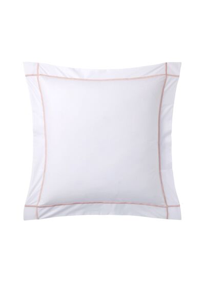 Yves Delorme - Taie d'oreiller en percale de coton rose, Athéna