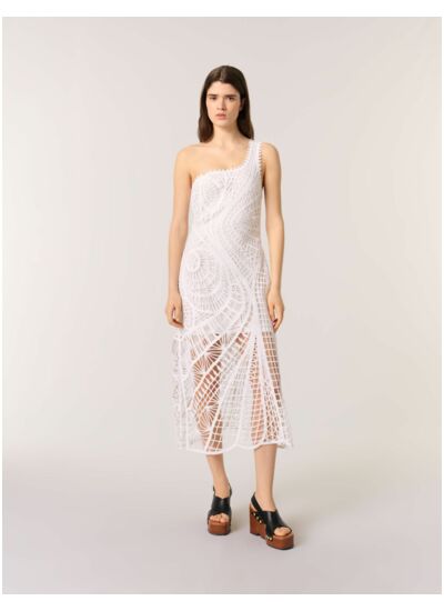 Robe longue asymétrique en crochet