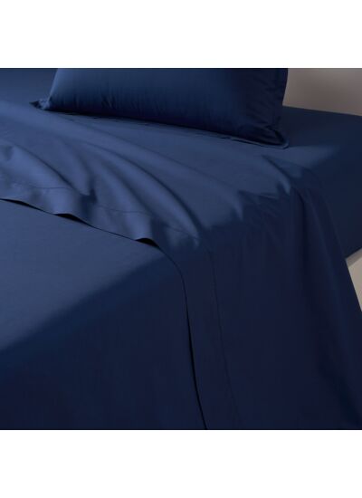 Desforges - Drap plat en percale de coton rouge, Alcove