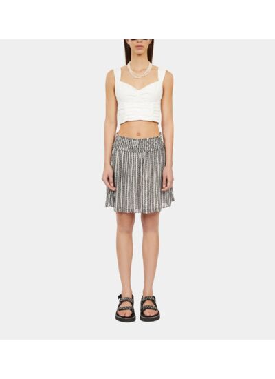 Top Écru Court Avec Drapé Femme
