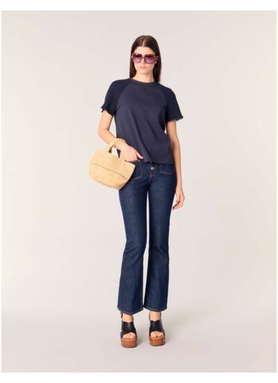 Tee-shirt à manches tweed