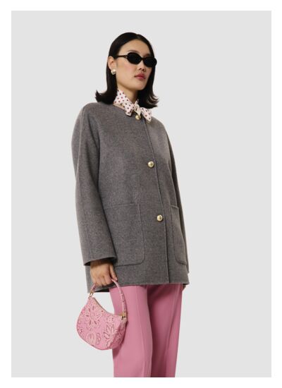 Manteau Milano-gris en laine double face
