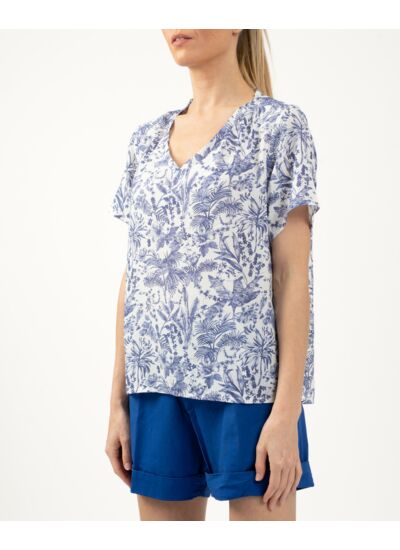 Top col V en viscose