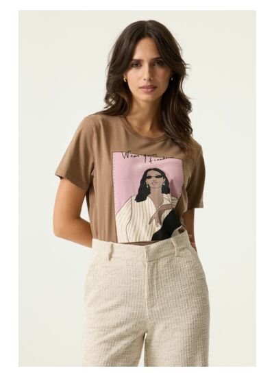 Women T-shirt Brown
