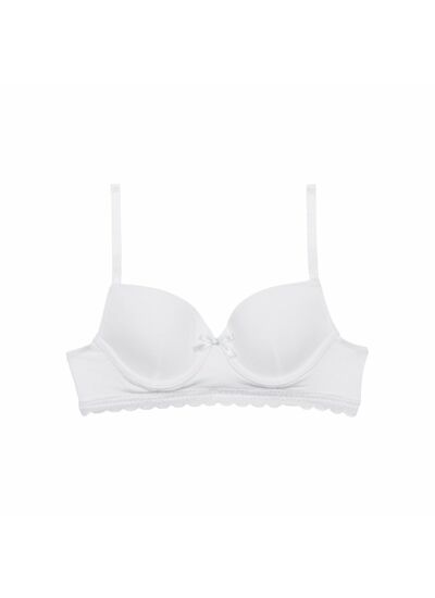 Soutien-gorge fille à coques moulées en coton stretch Blanc Dim Trendy