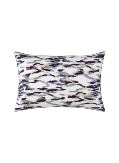 Kenzo - Taie d'oreiller en satin gris, K Ikat