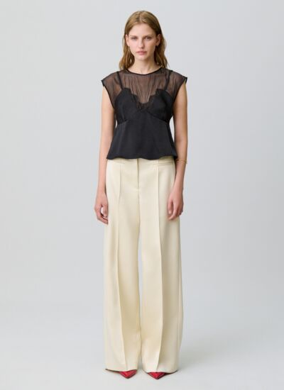 Claudie pierlot Top fluide détails dentelle