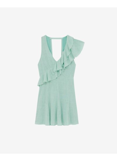 Robe Courte Col V À Volants Adely