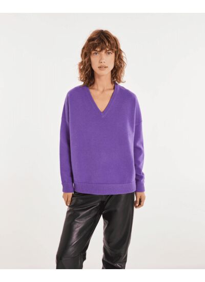 Pull Kiki Pull cachemire col v oversize femme