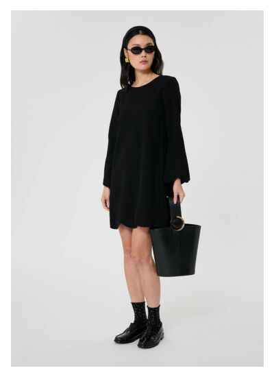 Robe Ruoda-Noir en Polyester recyclé GRS