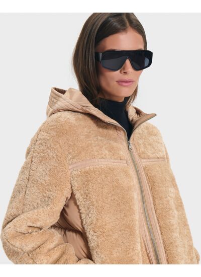 Manteau Maud Camel en Polyester