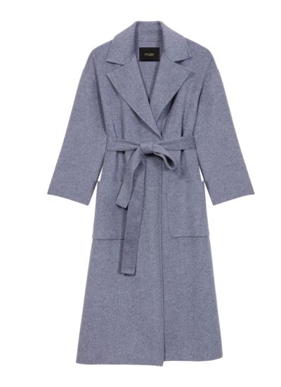Manteau long double face ceinturé