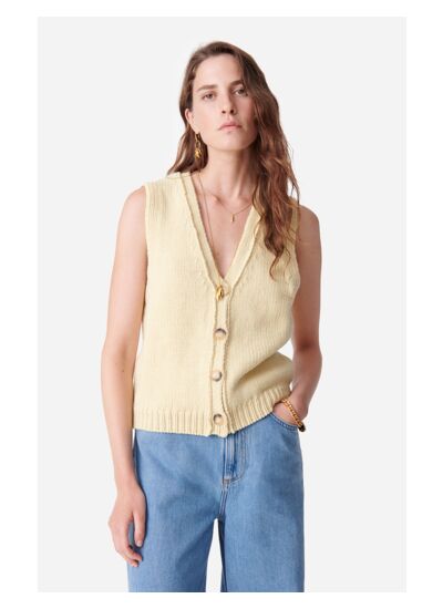 Cardigan Sans Manches Dounya 100% Laine Mérinos