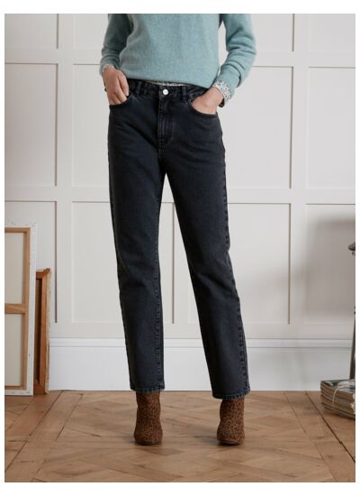 PANTALON DENIM DROIT GRI