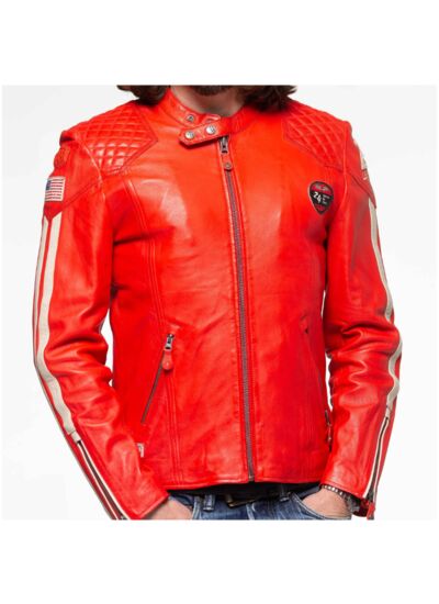 Blouson Cuir 24H Trophy Rouge