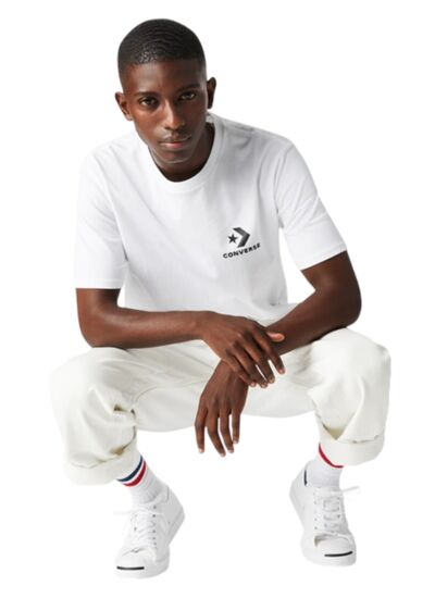 Left Chest Star Chev T-shirt noir