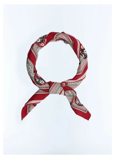 Bandana en laine et soie à motif