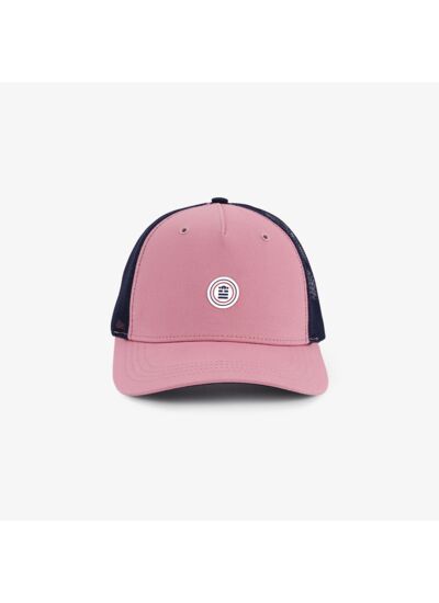 Casquette trucker bicolore en mesh rose nude