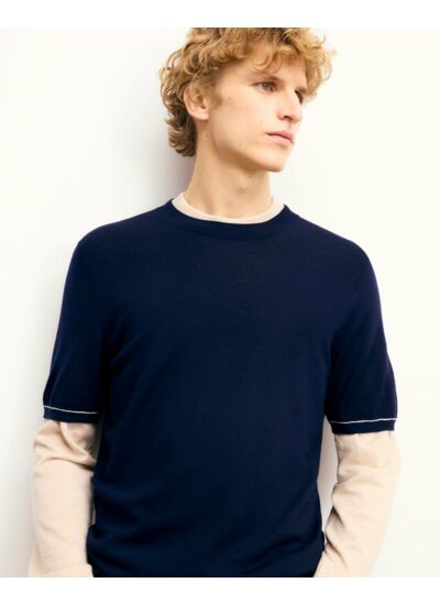 Pull Col Rond Liserés