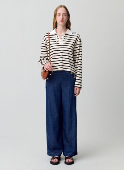 Claudie pierlot Jean large à pont