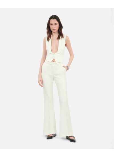 Gilet Écru Avec Dentelle Femme