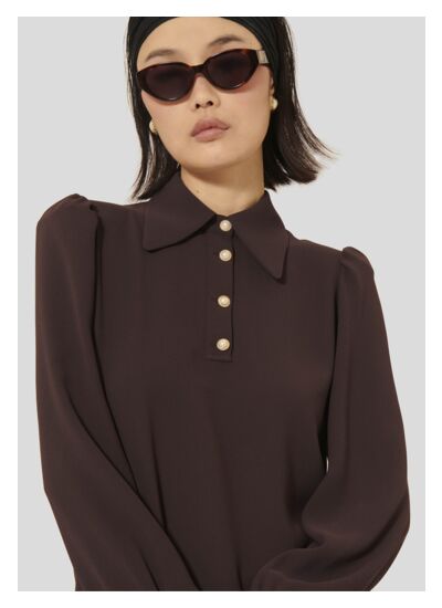 Top Tonio-Chocolat en Polyester