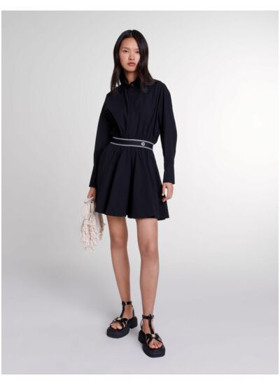 Robe chemise courte élastiquée