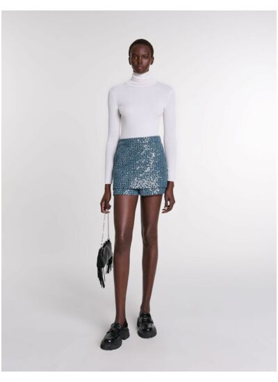 Short trompe l'œil en tweed