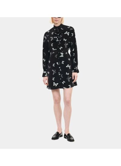 Robe Courte Imprimée Papillons Femme