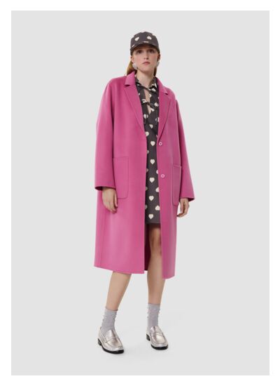 Manteau Martinus-rose en laine double face