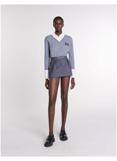 Short trompe l'œil strassé